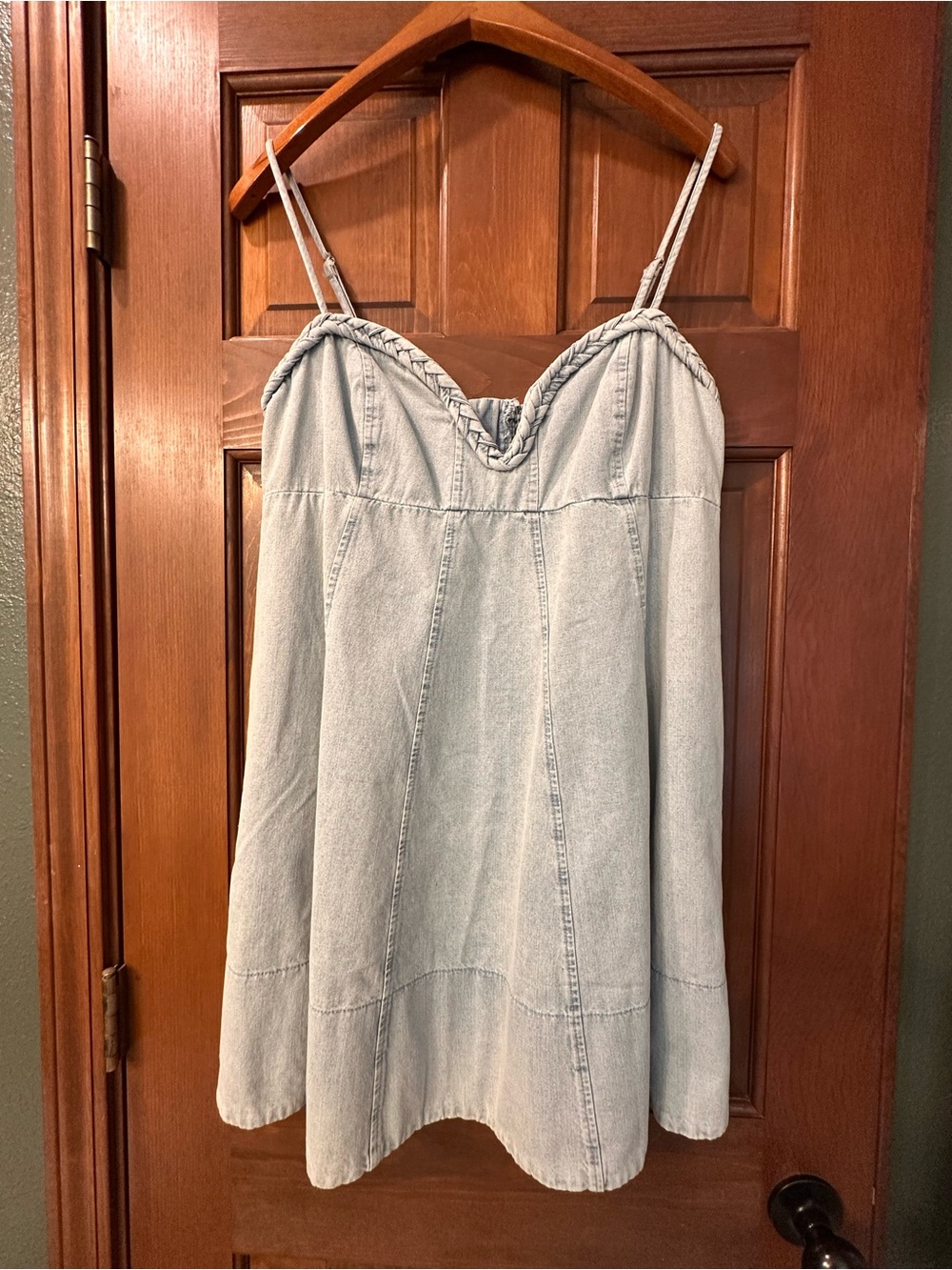 Mustard Seed Light Blue Denim Mini Dress